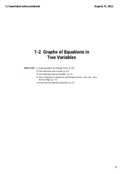 Preview of Graphing Equations in Two Variables