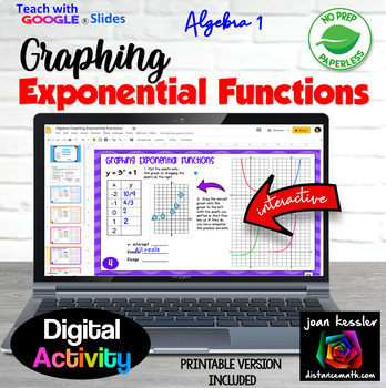 Preview of Exponential Functions Graphing Activity Digital plus Printable