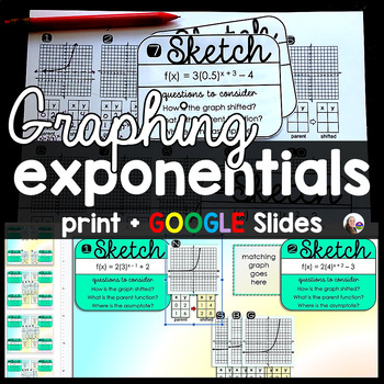 Preview of Graphing Exponential Functions Algebra 2 Activity - print and digital