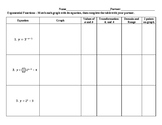 Graphing Exponential Functions Mix-n-Match