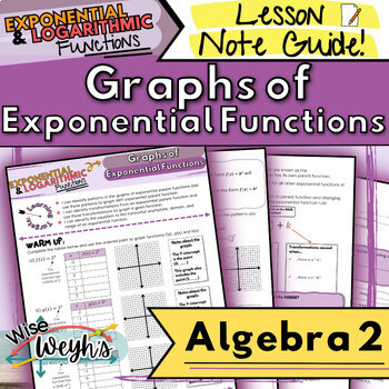 Preview of Graphing Exponential Functions Note Guide | Exponential & Logarithmic Functions
