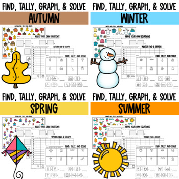 Preview of Graphing: Find, Tally and Graph- Seasons Bundle