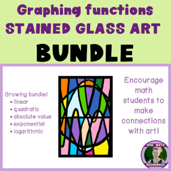 Preview of Graphing Functions Stained Glass Art Bundle