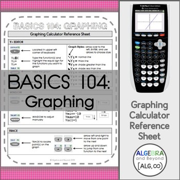 Preview of Graphing Functions | TI-84 Graphing Calculator Reference Sheet