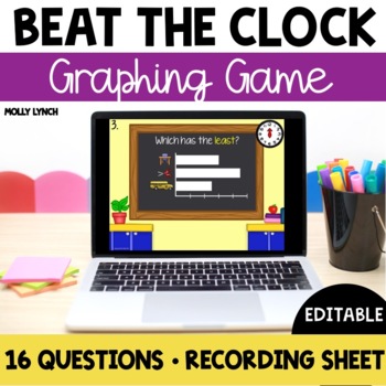 Preview of Graphing Game for PowerPoint Beat the Clock Digital Game for 1st Grade 2nd Grade