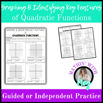 Preview of Graphing and Identifying Key Features of Quadratic Functions | Algebra TEKS A.7A