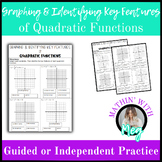 Graphing and Identifying Key Features of Quadratic Functio