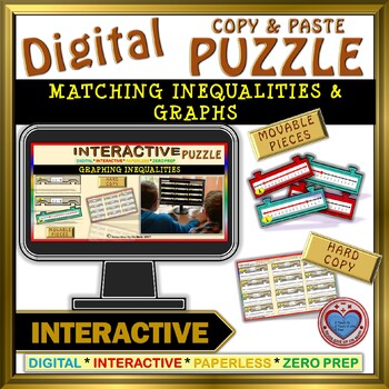 Preview of Graphing Inequalities (Google Interactive & Hard Copy) Distance Learning
