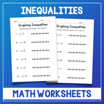 Preview of Graphing Inequalities Math Worksheets - Short Assessment - No Prep Sub Plans