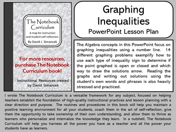 Preview of Graphing Inequalities - The Notebook Curriculum Lesson Plans