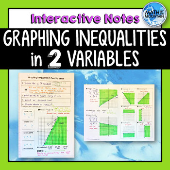 Preview of Graphing Linear Inequalities in 2 Variables Interactive Notebook Notes