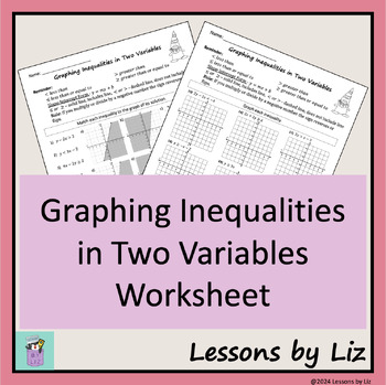 Preview of Graphing Inequalities in Two Variables Worksheet