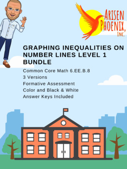 Preview of Graphing Inequalities on Number Lines Level 1 6EEB8 Bundle