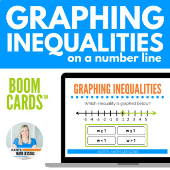 Preview of Graphing Inequalities on a Number Line Boom Cards™ Digital Activity