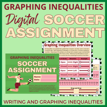 Preview of Graphing Inequalities on a Number Line Soccer Digital Activity 