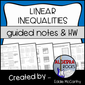 Preview of Graphing Linear Inequalities Guided Notes and Homework