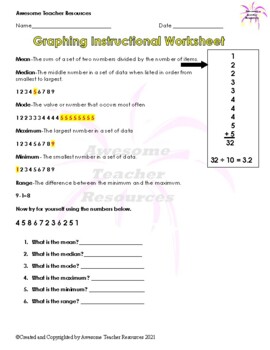 Preview of Graphing Instructional Worksheet