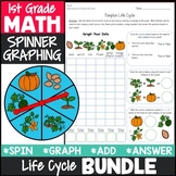 1st Grade Math Graphing Life Cycle Theme Activity Bundle {