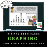 Graphing Line Plots with Fractions- Boom Cards- Distance Learning