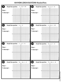 Graphing Linear Equations Worksheet by Algebra Accents | TpT