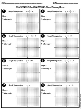 Graphing Linear Equations Worksheet by Algebra Accents | TpT
