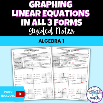 Preview of Graphing Linear Equations All Three Forms Guided Notes Lesson Algebra 1