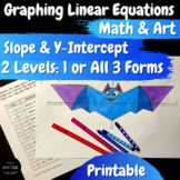 Graphing Linear Equations Bat Halloween Math & Art Activit