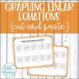 Graphing Linear Equations Cut and Paste Worksheet Activity
