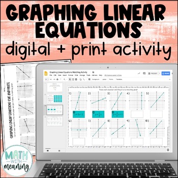 Preview of Graphing Linear Equations Digital and Print Activity for Google Drive