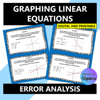 Preview of Graphing Linear Equations Error Analysis Google Forms and Printable