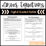 Graphing Linear Equations Guided Notes - Digital