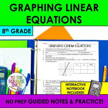 Preview of Graphing Linear Equations Notes & Practice | Guided Notes