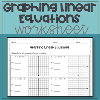 Preview of Graphing Linear Equations Practice