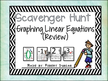 Preview of Graphing Linear Equations Review Scavenger Hunt