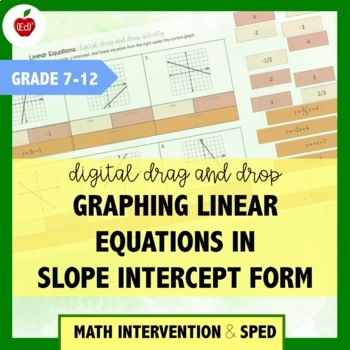 Preview of Graphing Linear Equations Slope Intercept Form | Digital Drag & Drop