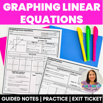 Preview of Graphing Linear Equations Slope Intercept Form Guided Notes Practice Exit Ticket
