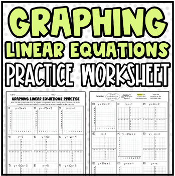 Preview of Graphing Linear Equations (Slope-Intercept Form) Practice Worksheet or Homework