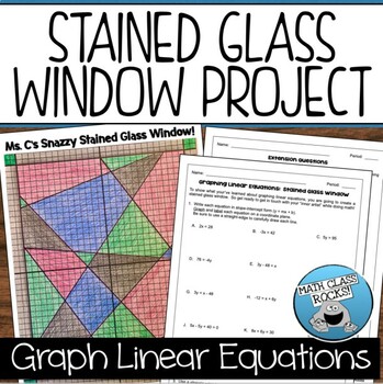 Preview of GRAPHING LINEAR EQUATIONS - STAINED GLASS WINDOW PROJECT