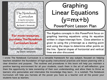 Preview of Graphing Linear Equations - The Notebook Curriculum Lesson Plans