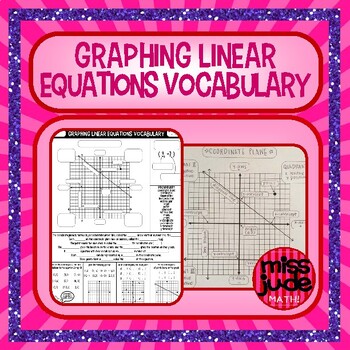 Graphing Linear Equations Vocabulary Guided Notes By Miss Jude Math