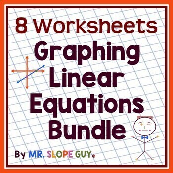 Preview of Graphing Linear Equations Worksheets Bundle