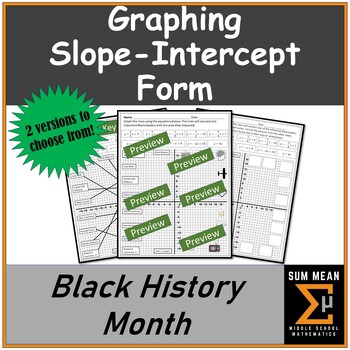 Preview of Graphing Linear Equations in Slope-Intercept Form | Black History Month