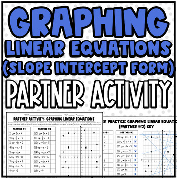 Preview of Graphing Linear Equations: Slope Intercept Form | Partner Activity or Practice