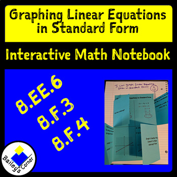 Preview of Graphing Linear Equations in Standard Form Foldable for Interactive Notebook