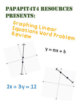 Preview of Graphing Linear Equations with Word Problems