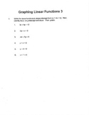 Algebra: Graphing Linear Functions 3