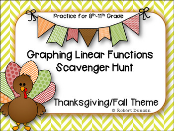 Preview of Graphing Linear Functions - Scavenger Hunt - Thanksgiving Theme