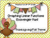 Graphing Linear Functions - Scavenger Hunt - Thanksgiving Theme