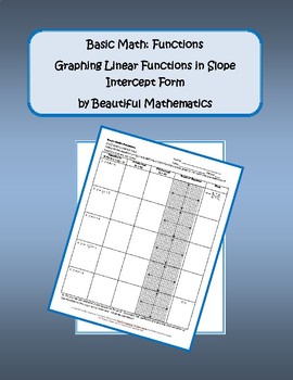 Preview of Graphing Linear Functions in Slope Intercept Form
