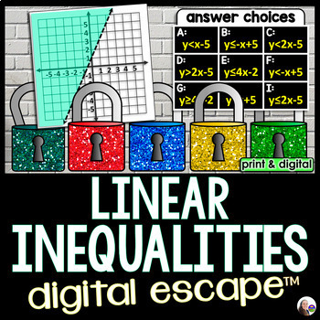 Graphing Linear Inequalities Digital Math Escape Room Tpt